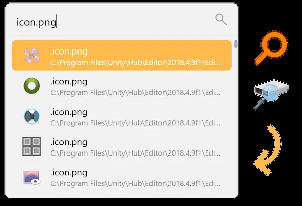 Flow Launcher listing matching files and folders from a file search Flow Launcher listing matching files and folders from a file search