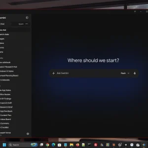 Gemini app for Windows open over the desktop