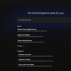 Gemini Spark tasks in the Windows app