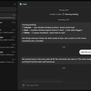 Grok bot chief of staff morning briefing chat