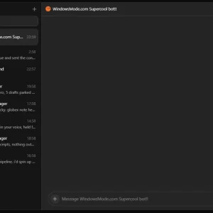 Grok bot windows app sidebar empty chat