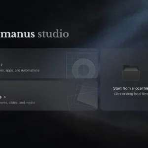 Manus Studio home screen