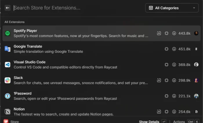 raycast store extensions browse