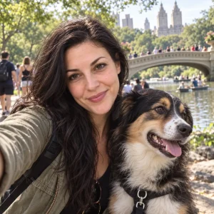 Natalie with her dog