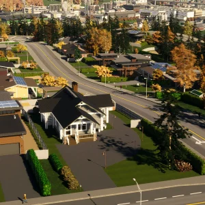 Cities Skylines II autumn suburb