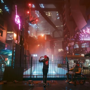 Cyberpunk 2077: Neon market street