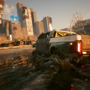 Cyberpunk 2077: Pickup truck in the water