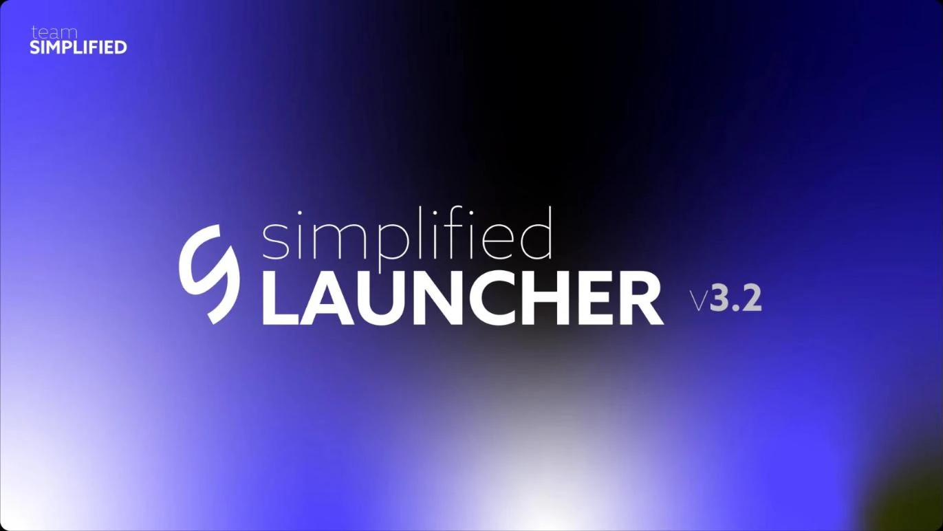 The Simplified Launcher title card by Team Simplified, a mod manager for F1 25