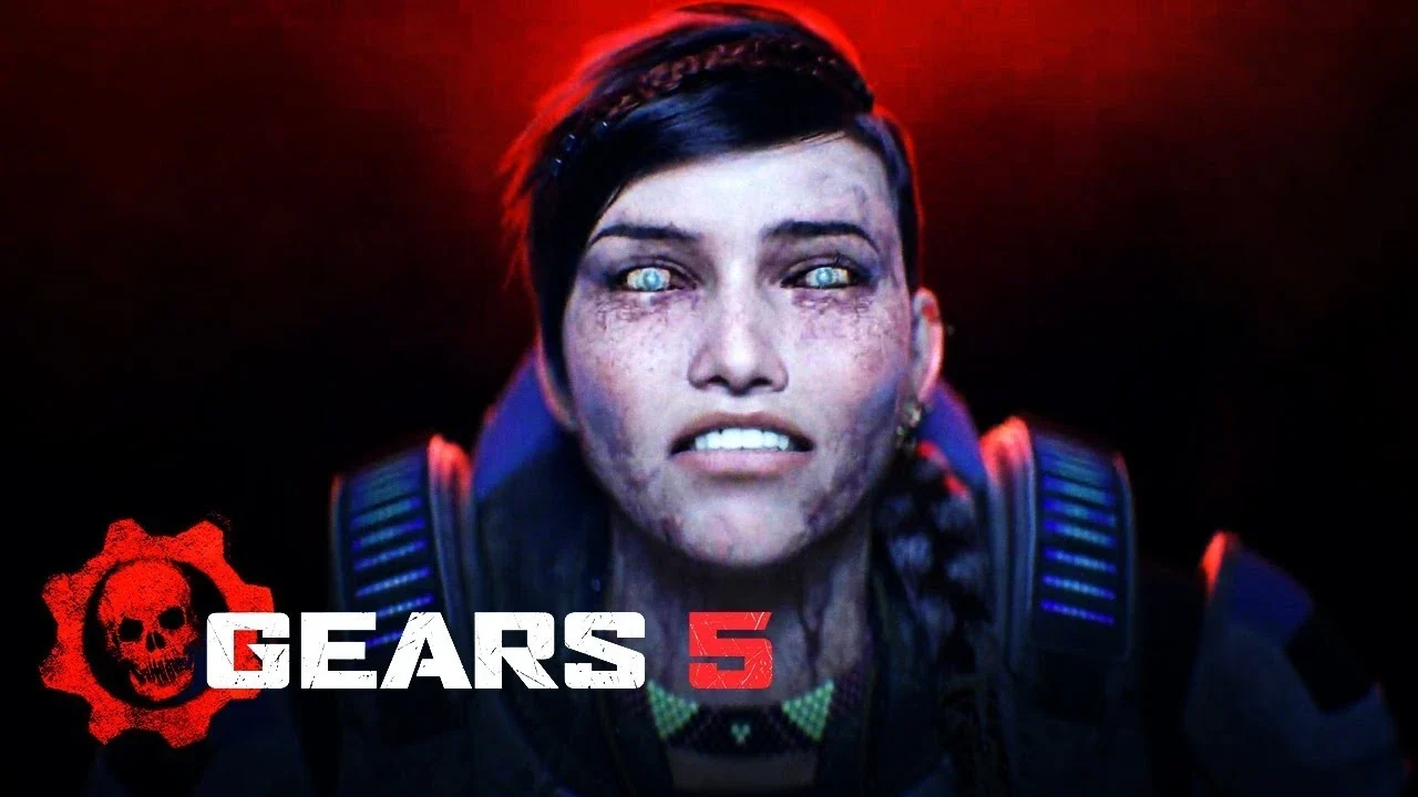 The Gears 5 Unleashed mod banner, a close-up of Kait Diaz with pale eyes next to the Gears 5 logo