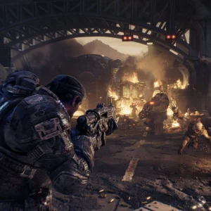 Gears of War E-Day cover firefight