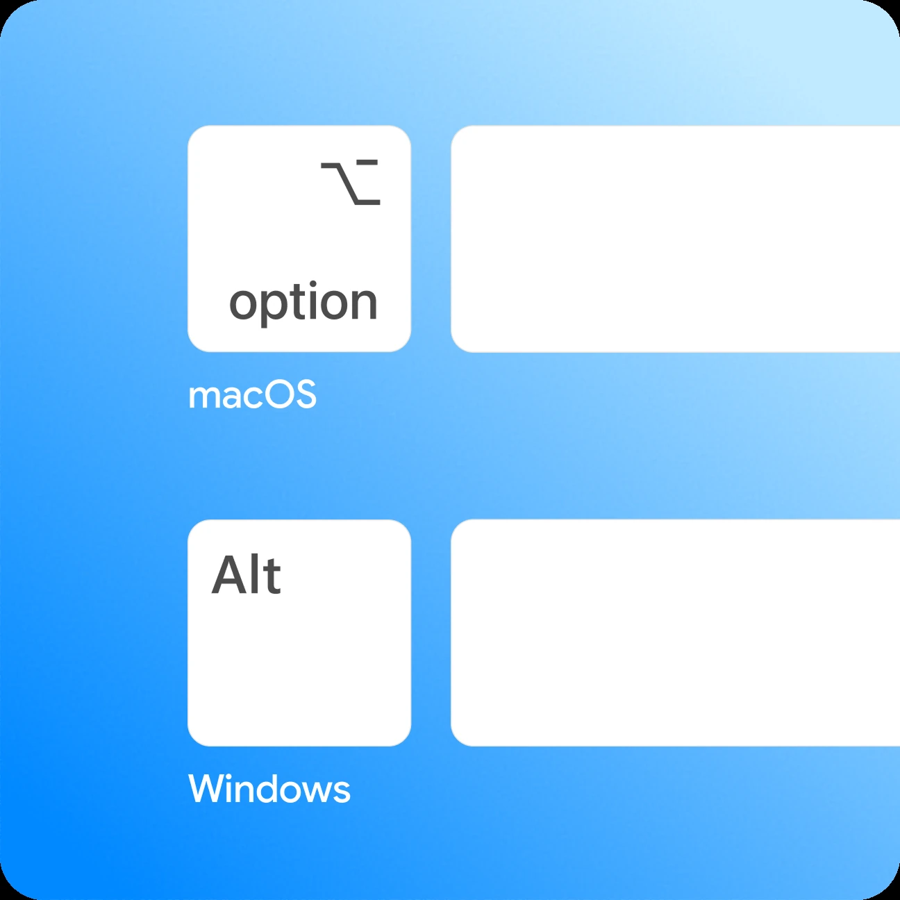 Google's graphic of the Gemini desktop shortcut keys: Option plus Space on macOS and Alt plus Space on Windows