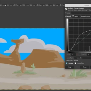 GIMP Curves filter with a Photoshop preset
