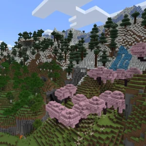Minecraft cherry grove mountains