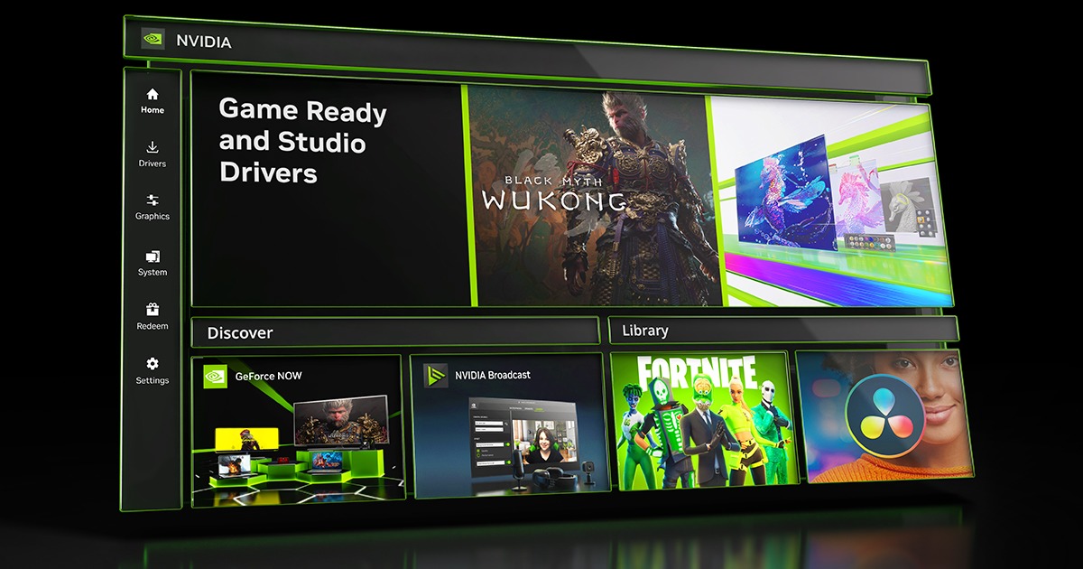 NVIDIA App interface promotional image