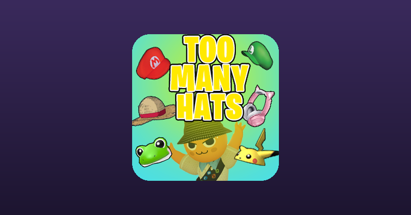 The Too Many Hats mod icon, a scout surrounded by hats including a frog hat, a straw hat and caps under the words Too Many Hats