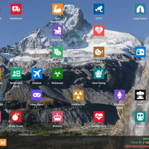 The in-game Kolkata OS desktop covered in scam app icons over a mountain wallpaper