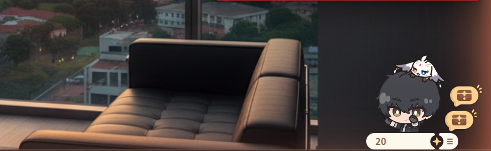Wuwa Tappo pet sitting in the bottom right corner of a Windows desktop above the taskbar
